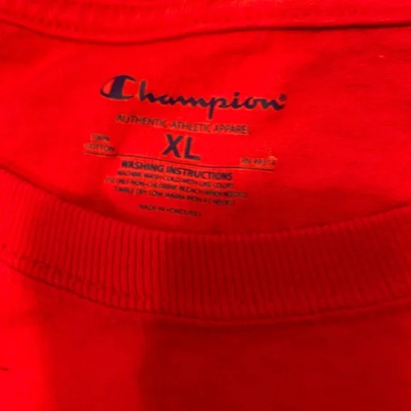 Rare Vintage CHAMPION Rutgers Scarlet Knights Single Stitched T Shirt 90s Red XL - Picture 2 of 4
